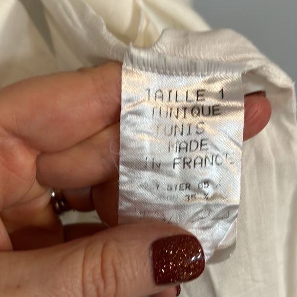 Sxy’s Paris Balooon sleeve off the shoulder white cotton blouse size Large - Picture 4 of 5